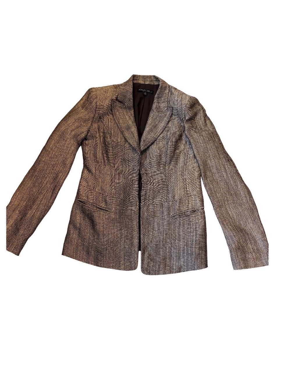 Lafayette 148 New York Brown Herringbone Tailored Blazer